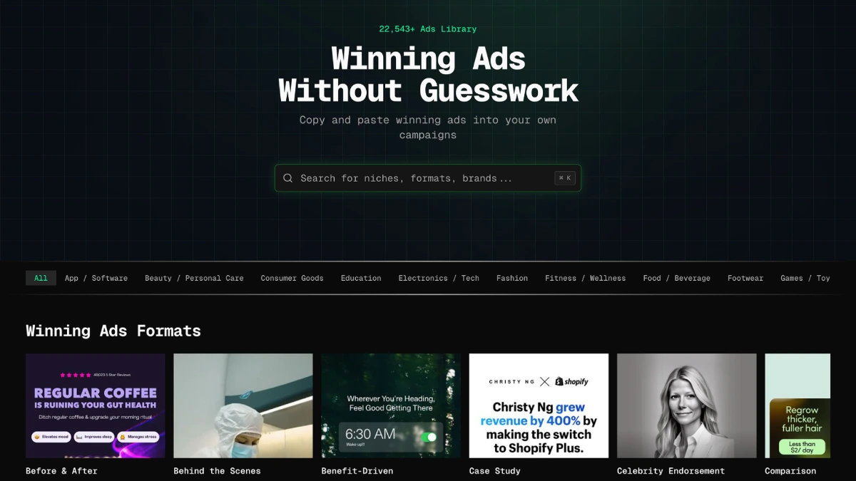 Ad Swipe File screenshot