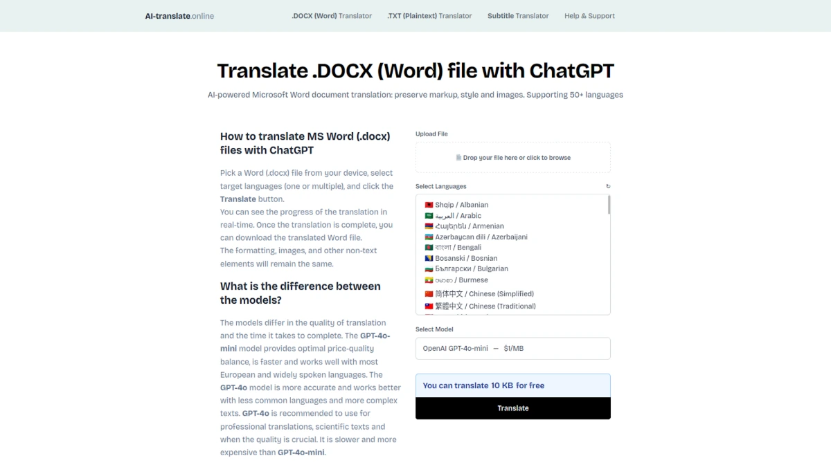 AI-Translate.online screenshot
