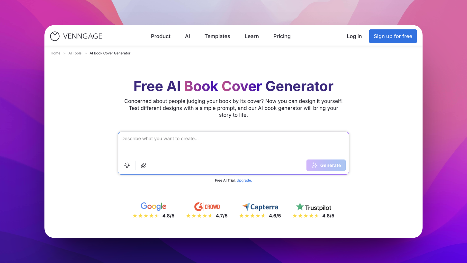 AI Book Cover Generator screenshot