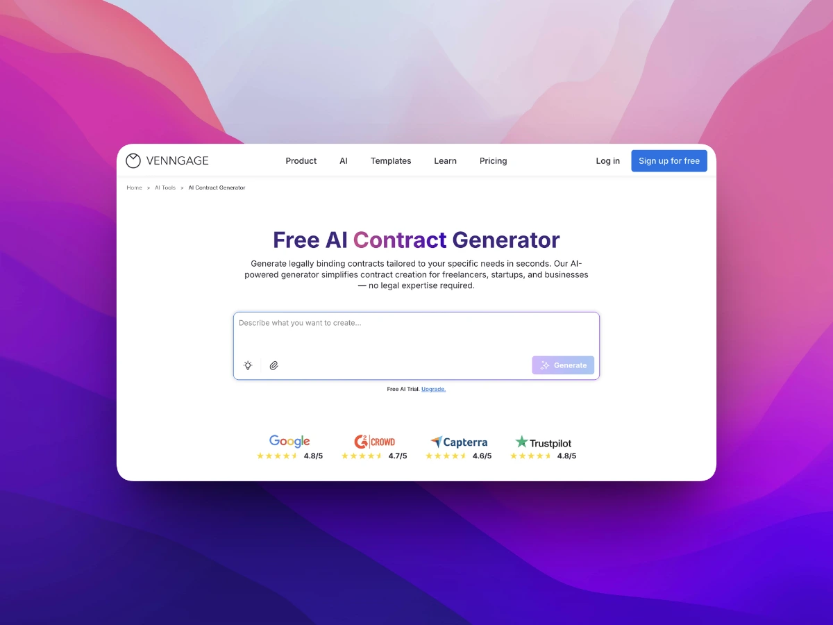 AI Contract Generator screenshot