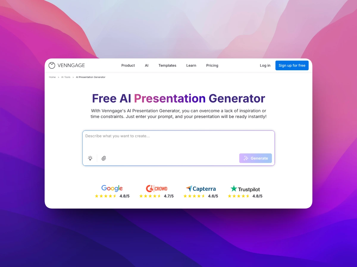 AI Presentation Generator screenshot