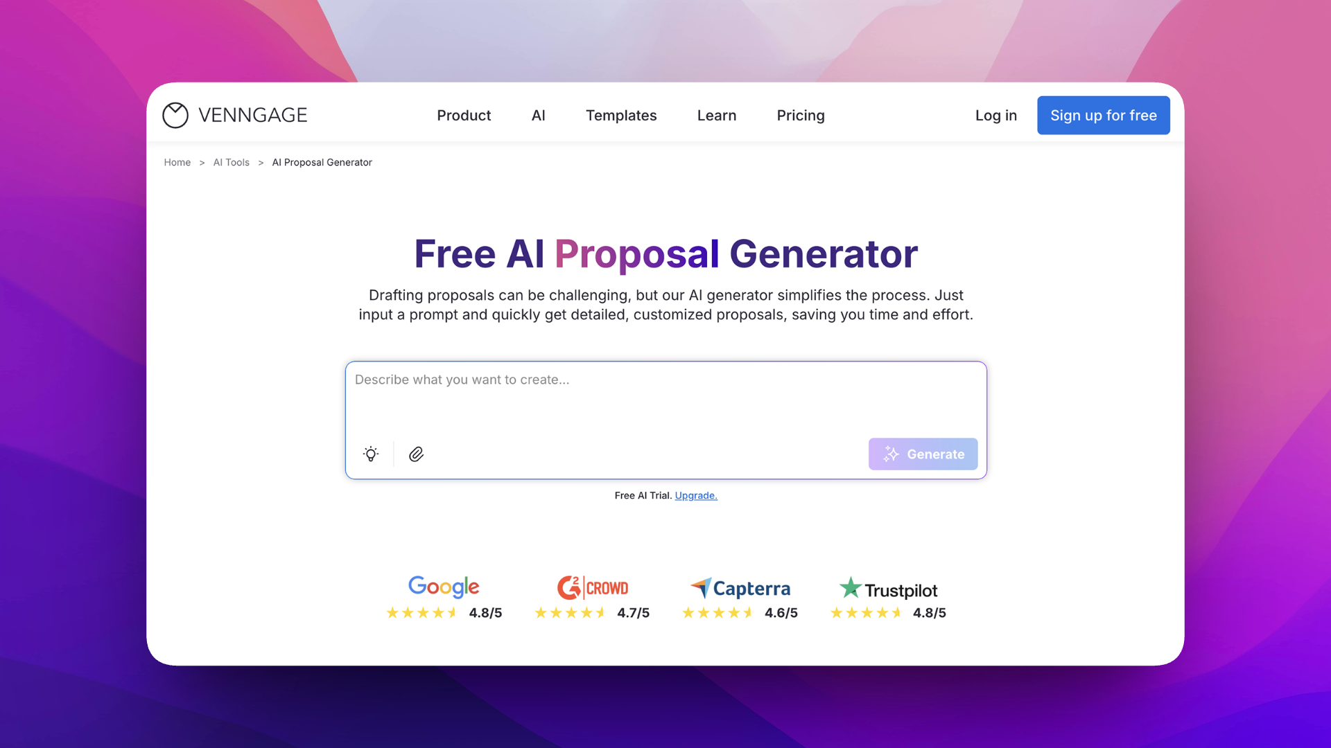 AI Proposal Generator screenshot