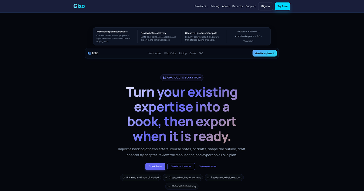 Gixo Folio screenshot