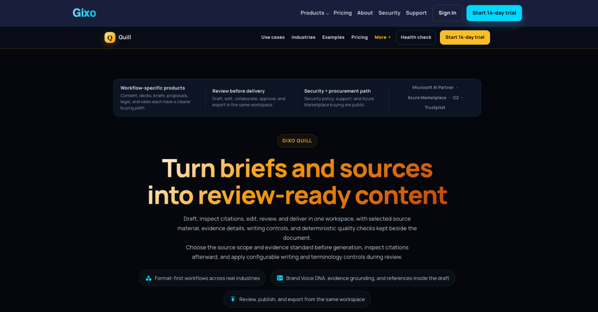Gixo Quill screenshot