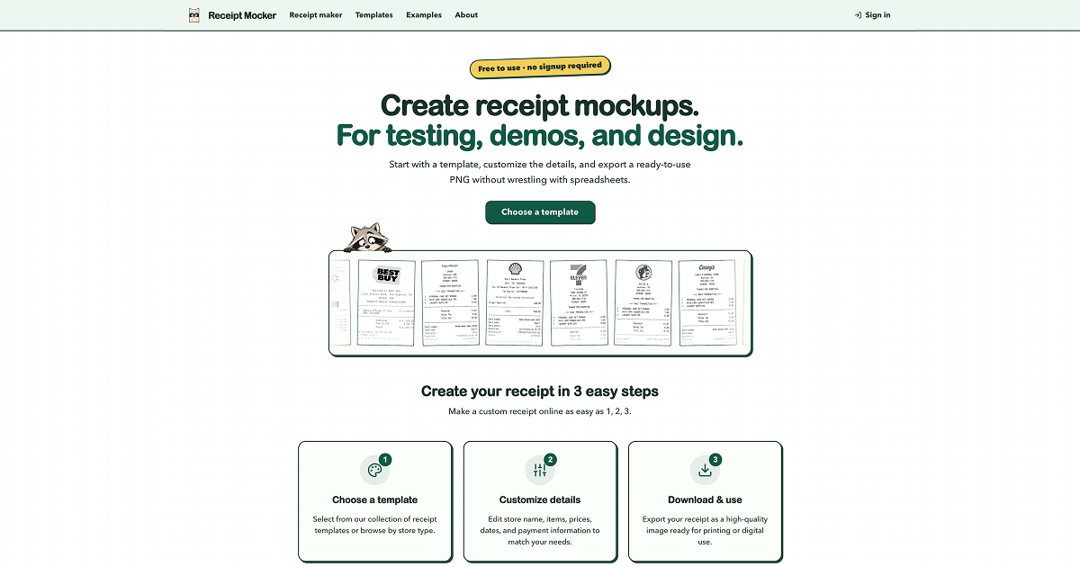 Receipt Mocker screenshot