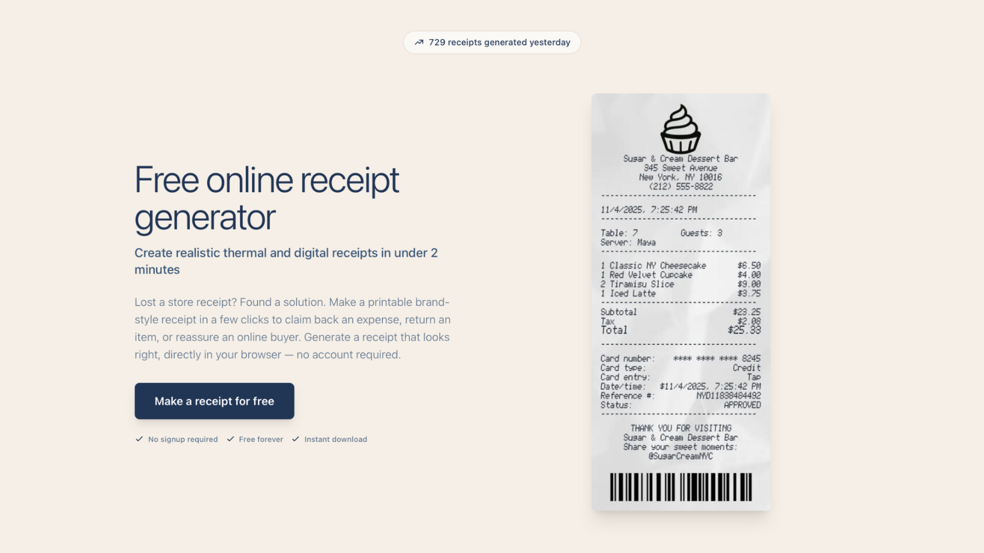 Receipts Maker screenshot