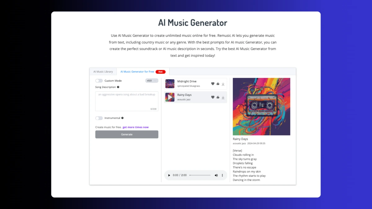 Remusic screenshot