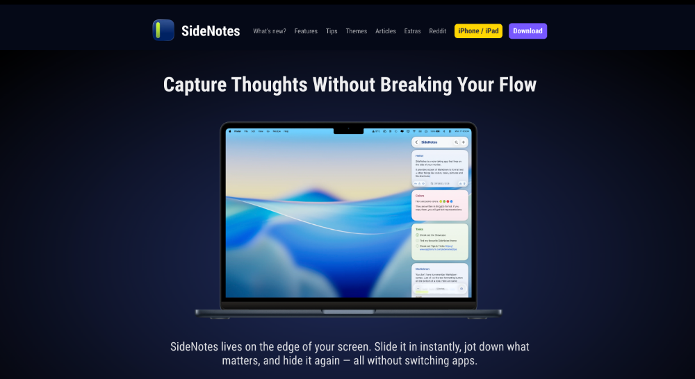SideNotes screenshot