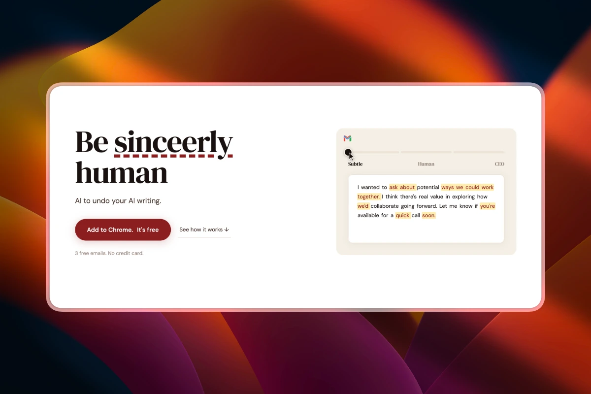 sinceerly screenshot