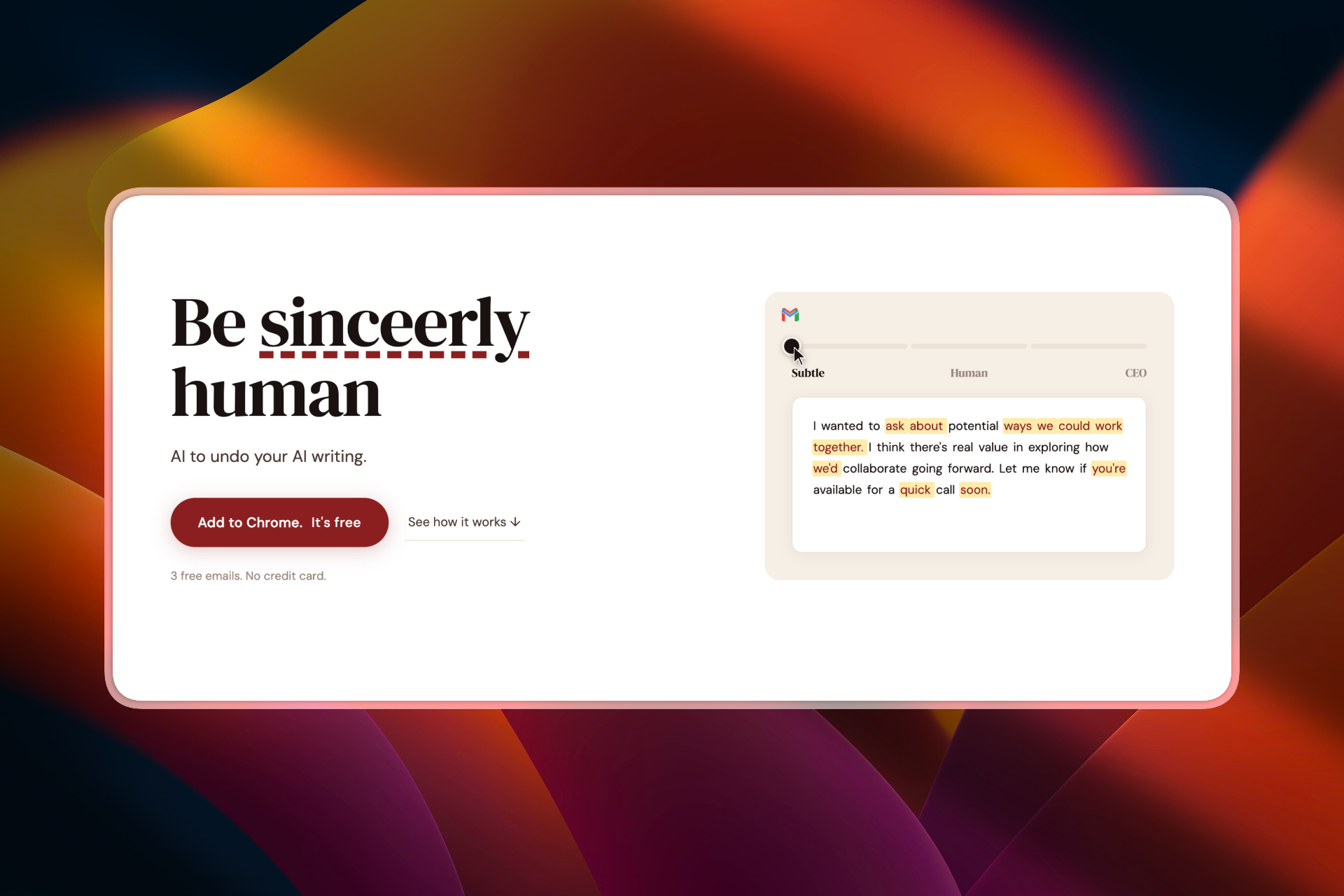 sinceerly screenshot