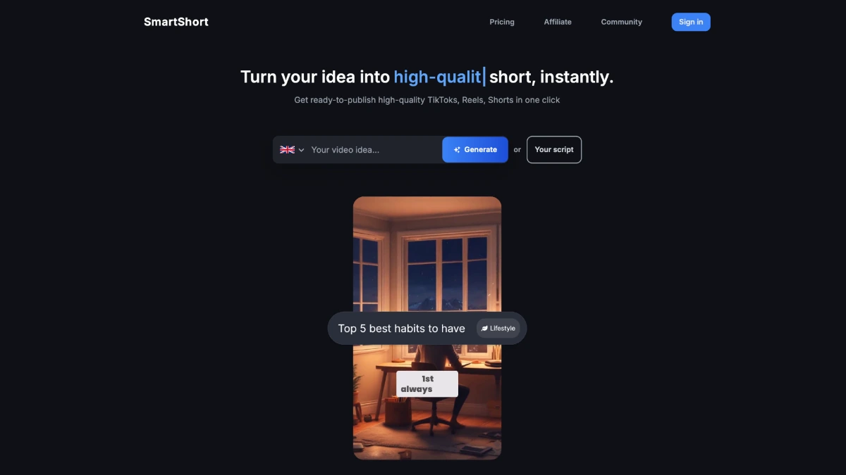 Smartshort screenshot