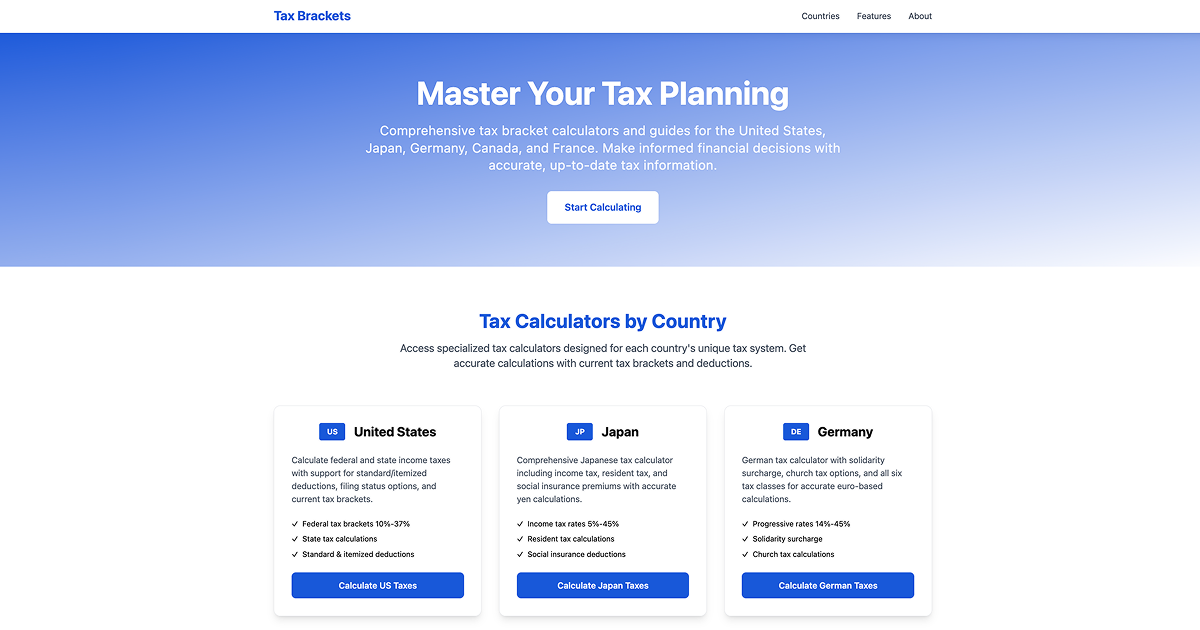 Tax Brackets screenshot