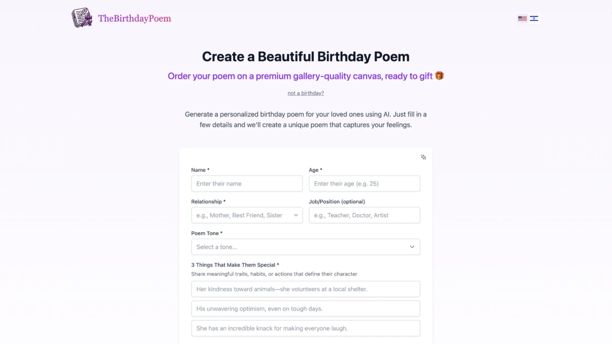 The Birthday Poem screenshot