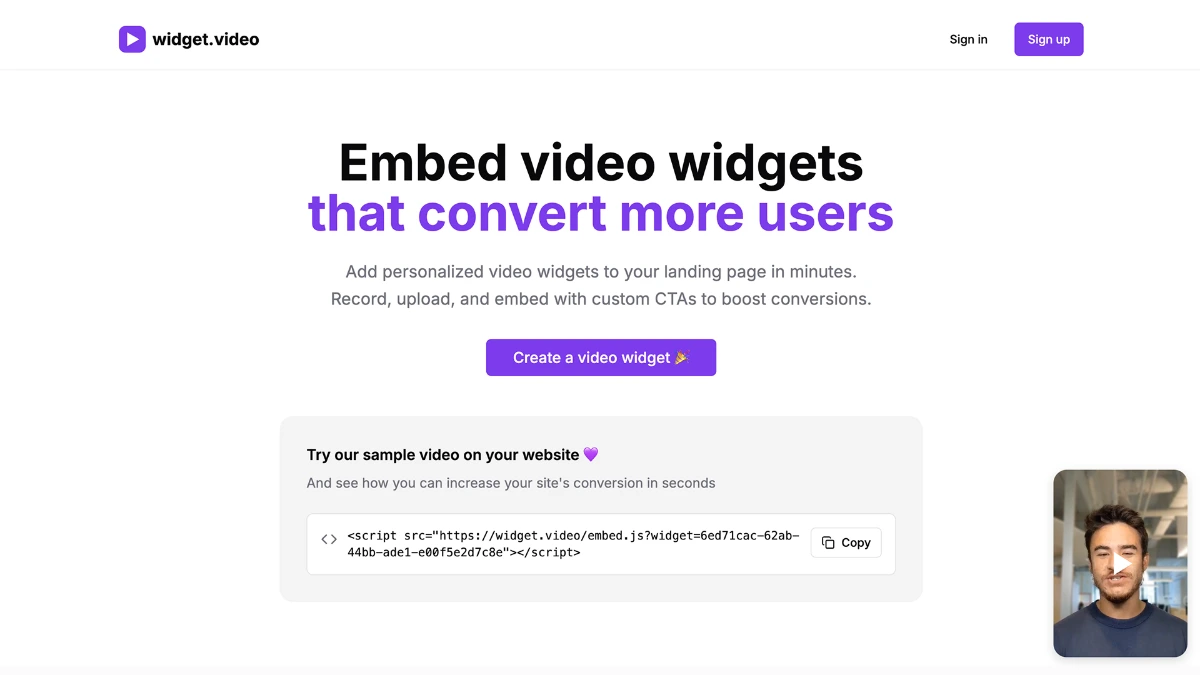 Widget.video product thumbnail