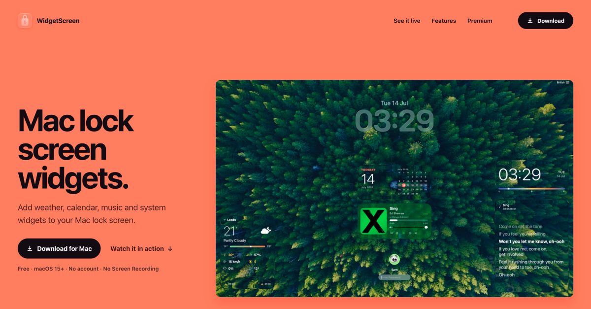 WidgetScreen screenshot