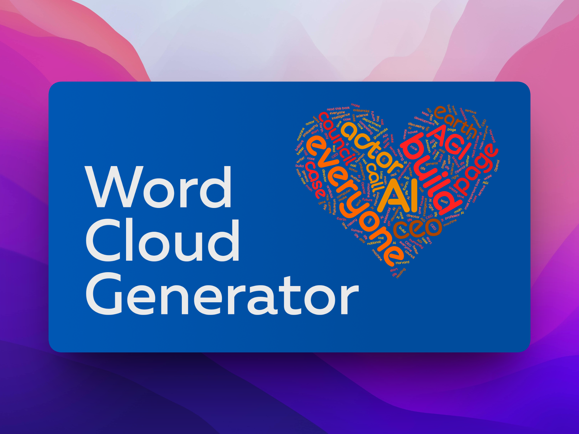 Word Cloud Generator screenshot