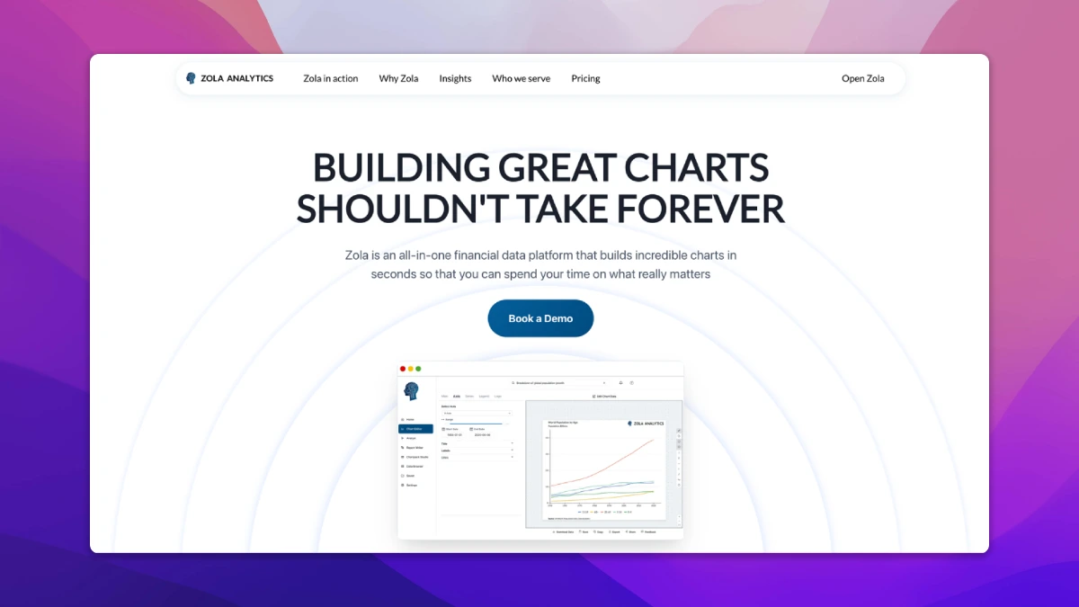 Zola Analytics screenshot